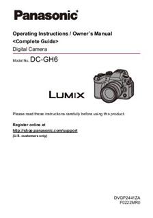 Panasonic Lumix GH6 manual. Camera Instructions.